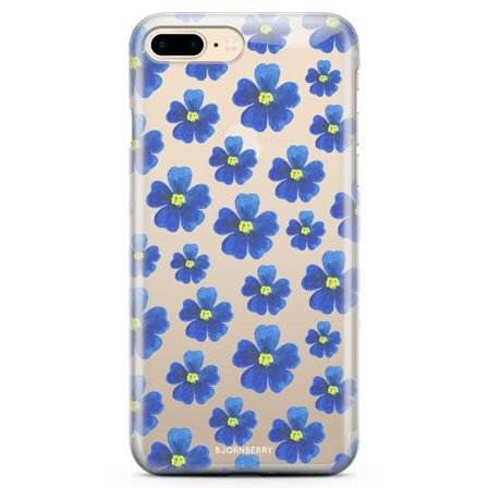 Bjornberry iPhone 7 Plus TPU Skal - Blå Blommor