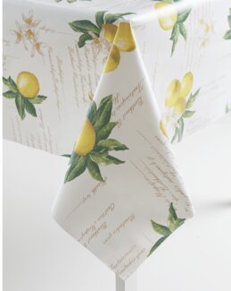 Voksduk Sitron metervare Hvit
