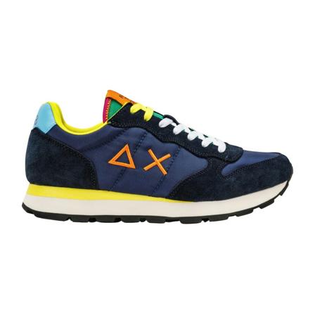 Sun68, Blue Leather Sneakers Blauw, Heren, Maat:40 EU,leer