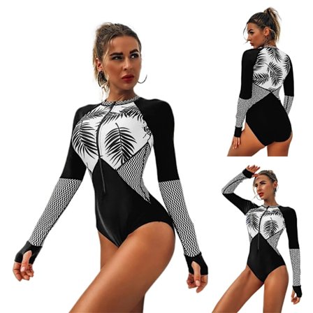 Badedrakt for kvinner Langermet badedrakt i ett stykke