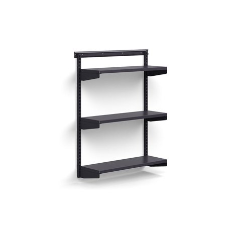 Wall shelving RELY, basic unit, sheet metal shelves, 1221x900x300 mm, anthracite