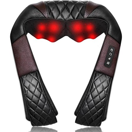 Shiatsu nakke- og rygmassager med varme, dybdegående 4D-æltning skuldermassagepude til skulder, - den bedste gave til kvinder, mænd, mor og far