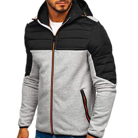 Vinterjacka för män Tjockad huvtröja med dragkedja Trenchcoat Gray XL