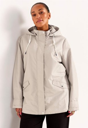 Cellbes of Sweden - Foret jakke med aftagelig hætte i beige til damer i størrelse 54/56