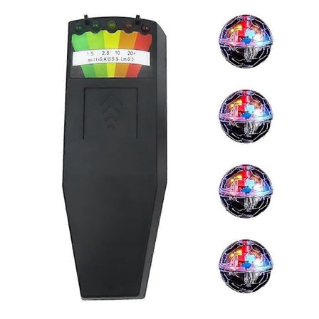 Udstyrssæt, Inkluderer 1 Emf-måler & 4 bevægelsesaktiverede kattebolde, Professionelt udstyrssæt