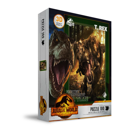 JURASSIC WORLD - T-Rex Poster - Pussel 3D Effekt 100 bitar