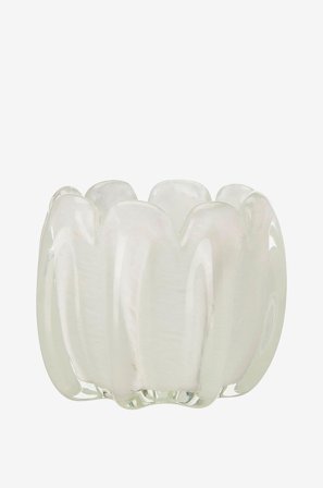 Wikholm Form - Lanterne med stearinlys Mila - Hvid - Lysestager & lanterner - Fra Homeroom