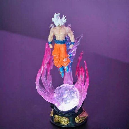 24 cm Anime Dragon Ball Kan Udsende Lys Figur Ultra Instinct Son Goku Saiyan Pvc Skulptur Dukke Dekoration Model Samling Gaver[YJD]