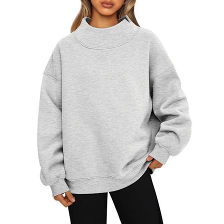Oversized sweatshirts til damer, turtleneck pullover, langærmede hættetrøjer, efterårsmode outfits
