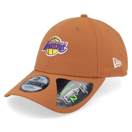 New Era - NBA Beige adjustable Cap - Los Angeles Lakers Repreve Mini Logo 9FORTY Tan Adjustable @ Hatstore