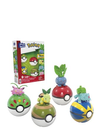 Mega Pokémon Grass-Type Trainer Team Building Toy Kit, 4 Action Figures (118 Pieces) For Kids - Multi/patterned - ONE SIZE
