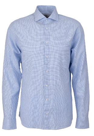 The Shirt Factory Linskjorta Bassano Houndstooth Skjortor Herr Blå 42