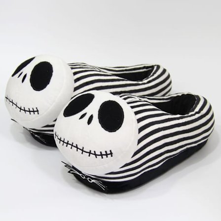 The Nightmare Before Christmas Jack stribede plys slippers Halloween sjove kranium Jack varme par bomulds slippers