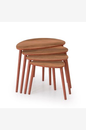 Hanah Home - Satsbord (4 delar) Nora - Brun - Småbord - Från Homeroom