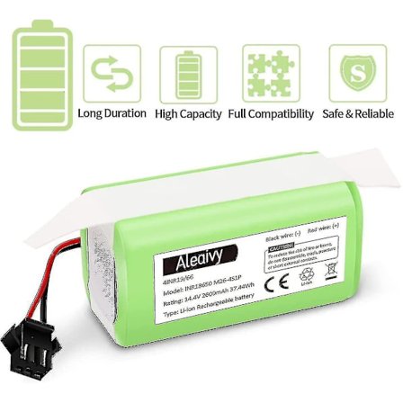 14.4v 2600mah Li-ion-akku, ladattava vara-akku, yhteensopiva Ecovacs Deebot N79s,n79,dn622,eufy Robovac 11,11s) xi [DM]