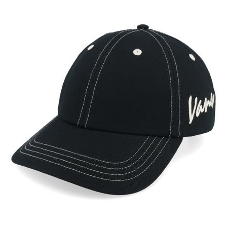Vans - Svart unconstructed Keps - Classic Script Curved Bill Jockey Black Dad Cap @ Hatstore
