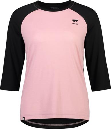 Mons Royale Women's Tarn Merino Shift Raglan 3/4 Women long-sleeved training tops Pink L