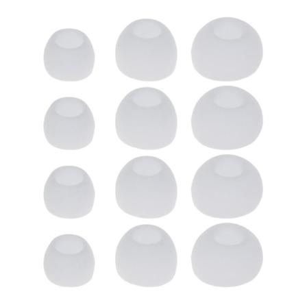 12 stk Silikonørepropper Øretips i størrelsene S/M/L Myke Gummi Fleksible Ørepropper White