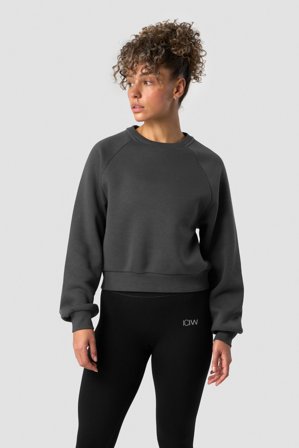 ICANIWILL - Everyday Cropped Crewneck Dark Grey - Oberteile - Damen - ICIW