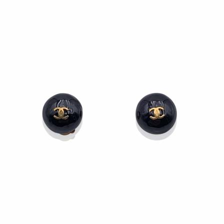 Chanel Vintage Pre-owned Earrings svart, Dam Vintage Smycken, Dam, Storlek: ONE SIZE