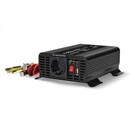 Vekselretter med Ren Sinusbølge | Indgangsspænding: 12 V DC | Enhedens strømudgangsforbindelse: Type F (CEE 7/3) / USB-A / USB-C | 230 V AC 50 Hz | 3