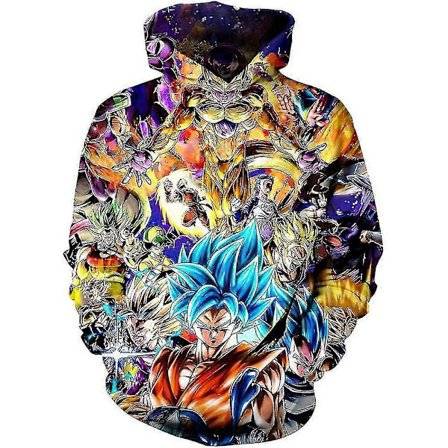 Dragon Ball Anime Tryck Långärmad Huvtröja Lös Vinter Höst Hoodie Pullover Tröja Toppar Fans Gåva -NMAOV