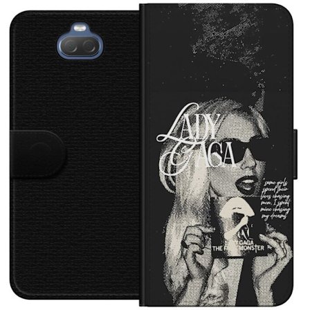 Kompatibelt Lommeboketui til Sony Xperia 10 Lady Gaga svart-hvit retroplakat med solbriller og popkonst-estetikk