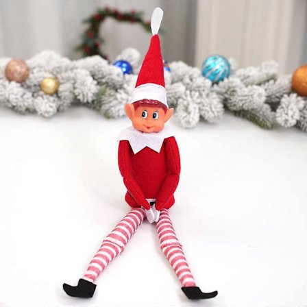 42cm Julemandens Elf, der Opfører sig Dårligt, Plyslegetøj, Nyhed, Lang, Bøjlig, Slem Dreng, Elf på Hylden, Julemandens Elver Dukke (FMY)