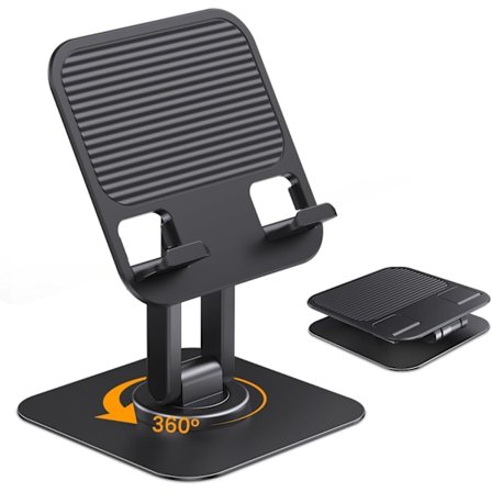 Stativ 360° Rotations-, Justerbar Skærm Tablet Stativ Holder til Skrivebord Bærbar Kontor Kompatibel med iPad Pro 10.5, 11, 12.9