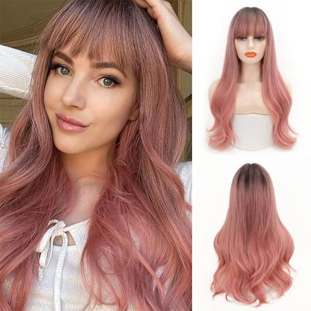 Naisten peruukki keskipitkä kihara hiukset suuret aallot