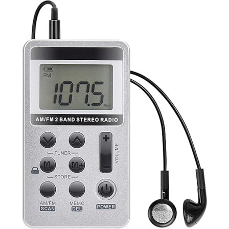 2025 Senaste Modell AM FM Bärbar Radio, Digital Tuning Personlig Fickradio med Bästa Mottagning, Uppladdningsbart Batteri, Stereo Hörlurar, Lås