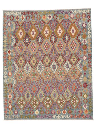 203X247 Tapis D'orient Kilim Afghan Old Style Marron/Gris Foncé (Laine, Afghanistan)
