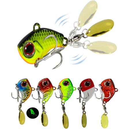 Spinnfiske, fiske, jiggspinnere, kunstig agn, fiskeutstyr, jiggspinnere for abbor og gjedde, 6 stykker