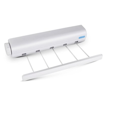 Veggmontert klesstativ, sammenleggbart tørkestativ, 5 snorer, 3,80 m, solid og holdbart innendørs og utendørs tørkestativ - Perfet