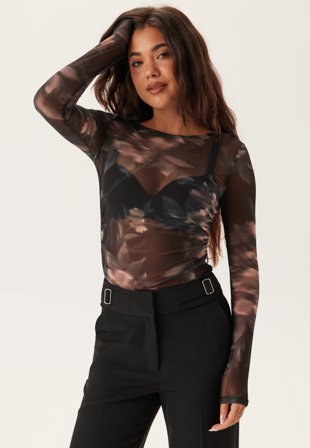 ONLY - Onlkaya Life Ls Ruching Mesh T - Kläder - - Bubbleroom