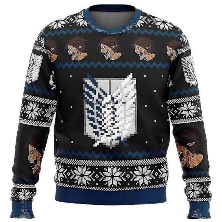 Attack On Titan Stygg Julegenser Julegave Julenissen Genser Menn 3d Sweatshirt Og Topp