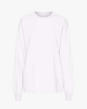 Oversized Organic LS T-Shirt - Optical White - Female - S