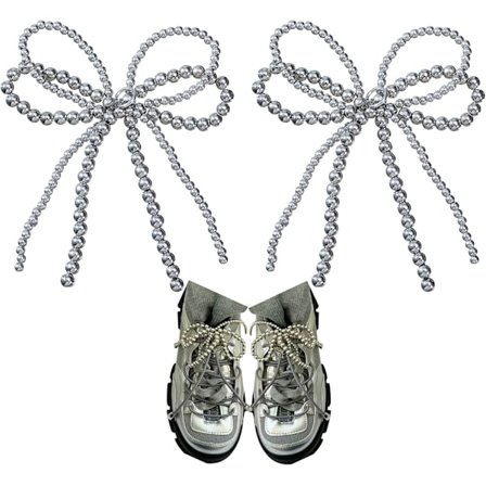 (2 KPL) Helmi-rusetti kenkäkoristeet tennareihin - Helmi-tennarien rusettikoristeet, Rusettisolmu Coquette esteettinen avaimenperä, Laukku- ja 