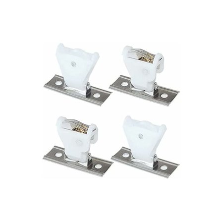 4-pakning hvit plast svingbar snorlås og snorreturtrinse og rustfritt stålbrakett for vevde trepersienner og bambuspersienner