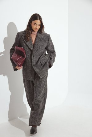 Handpicked x NA-KD Wool Blend Pants - Kontorbukser - Grå - EU 40