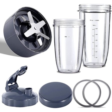Blender-reservedeler for NutriBullet-blendere 600W/900W/PRO - Ekstraktorblad & 32 oz store kopper & 24 oz store kopper