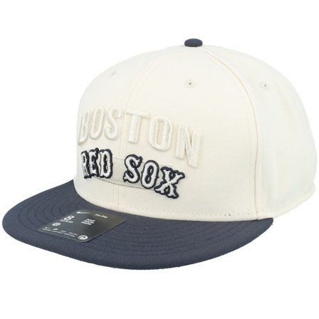 Nike MLB - Boston Red Sox Statement Dri-fit Fitted Natural/Blue Fitted Fitted White Cap - MLB @ Hatstore