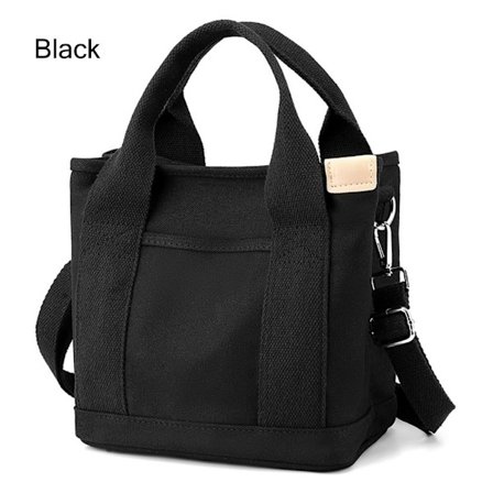 Kanvas tygväska SVART med flera fickor - on stock