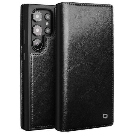 Kompatibel med Samsung Galaxy S24 Ultra Telefon Cover Wallet Flip Stand Telefon Beskyttende Cover Ægte Læder