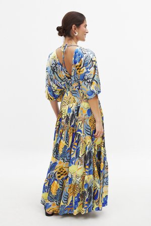 Karolina Kling x NA-KD Robe longue fluide - Robes d'été - Multicolore - EU 44