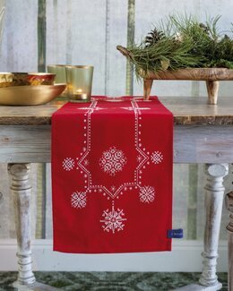 Broderikit Löpare Vita Julstjärnor - Vervaco