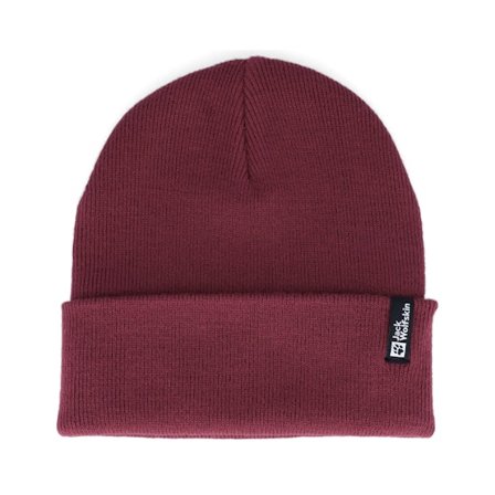 Jack Wolfskin - Rød cuff Beanie - Rib Beanie Raisin Cuff @ Hatstore
