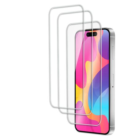 3-Pack - iPhone 15 Skärmskydd i Härdat Glas