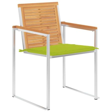 Vidaxl Trädgårdsstolar Med Dynor 8 St Massiv Teak Grön