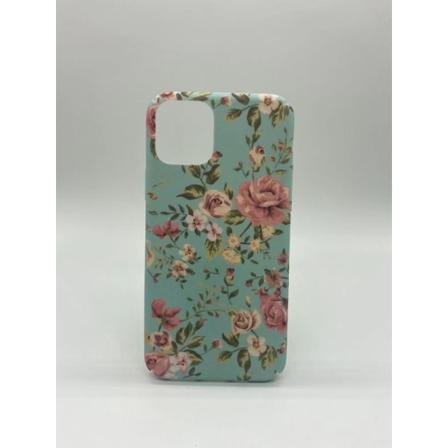 Marmorskal Med Havsblå Blommor Till Iphone 11